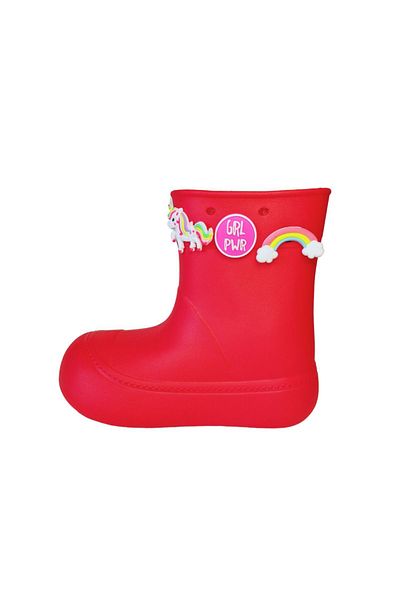 Casabony Red Rain Boots and Deer Socks Set