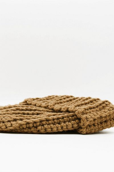 Külah Women's Camel Hair Hand Knitted Mohair Wool Beret