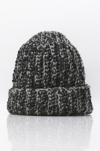 Külah Hand Made Hand Knitted Wool Beret Muline Beige-black