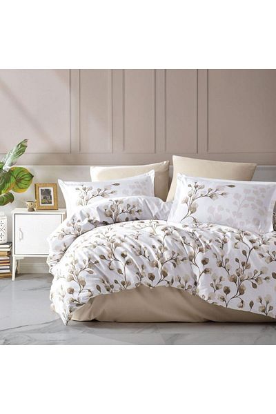feifei Cotton Satin Double Nev Set Puha V1 Beige