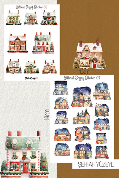 SelisCraft Yeni Yıl Temalı Şeffaf Sticker Seti 06-07 Ajanda Planlayıcı Bullet...