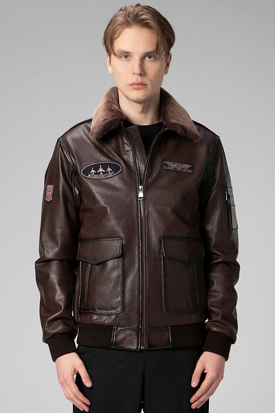 Dericlub Copilot Jumbo Brown Men's Coat - Genuine Leather