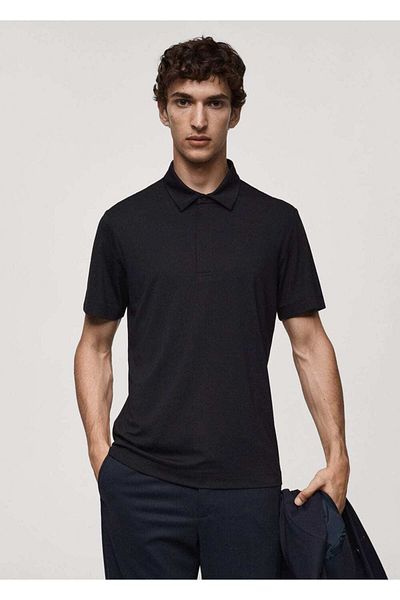 MANGO Man Komfort-Stretch-Strick-Poloshirt