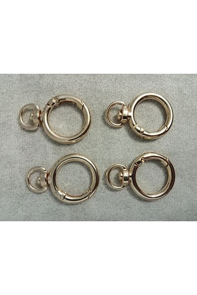 hobi duragı 4 Pieces 2 cm Spring Loaded Gold Metal Bag Ring