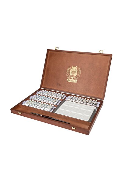 Schmincke Horadam Aquarell Supergranulating Ahşap Kutu Artist Sulu Boya Seti 5 ml X 40 Tüp 74644