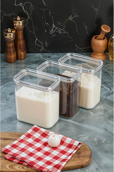 Milenay Crystal Clear 2 Liter Vacuum Silicone Gasket - 3 Plastic Storage Containers