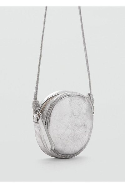 MANGO Kids Leather Metallic Bag