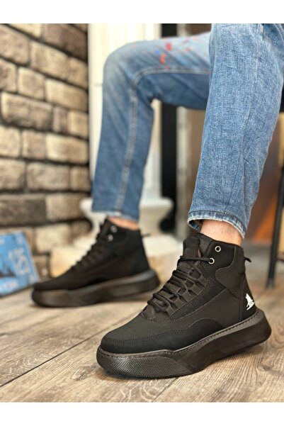 BOA BA0318 Lace-up Men's High Sole Black Sole Sports Boots