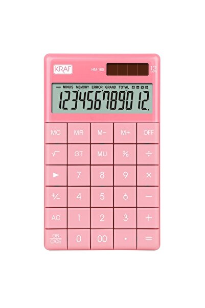 KRAF 12 HANE MASAÜSTÜ HESAP MAKİNESİ HM-180 PK PEMBE
