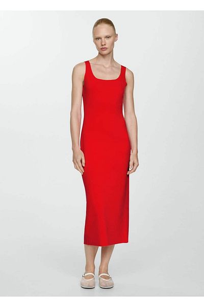 MANGO Woman Träger-Midikleid