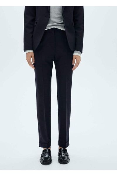 MANGO Woman Pantaloni din stofa cu croiala dreapta