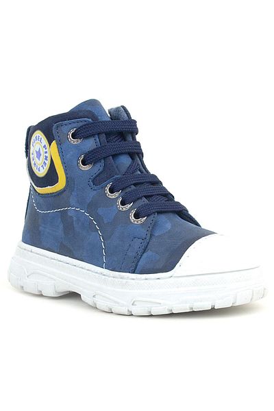 Shoes Center Μποτάκια για κορίτσια με μοτίβο παραλλαγής Pixel από γνήσιο δέρμα Navy Blue