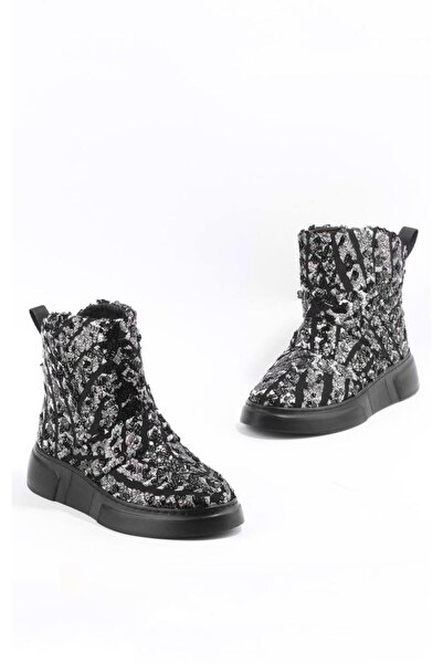 PARİS Paris Siyah Barak Nakışlı Günlük Bot