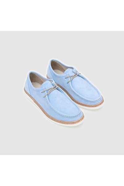 TOGO Bebe Mavisi Süet Hakiki Deri Kadın Casual Ayakkabı [060218]