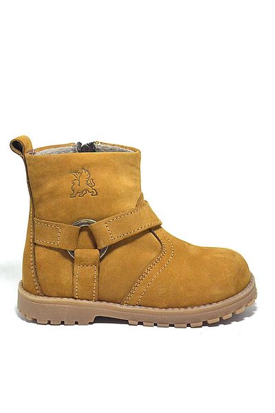 Rakerplus Chiron Genuine Leather Yellow Zippered Unisex Baby Boots