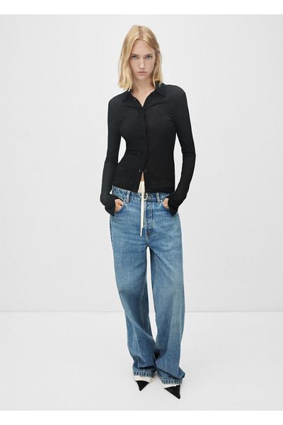 MANGO Woman Long Sleeve Fitted Shirt