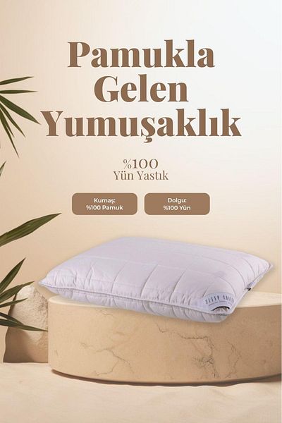 Sleep Garden 100% Natural Wool Pillow 50*70 with Interlining Bag