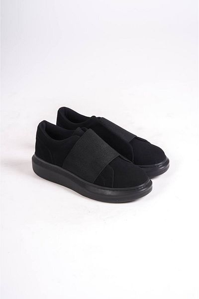 BOA Kb 040 Black Suede Black Sole Laced Casual Men's Shoes