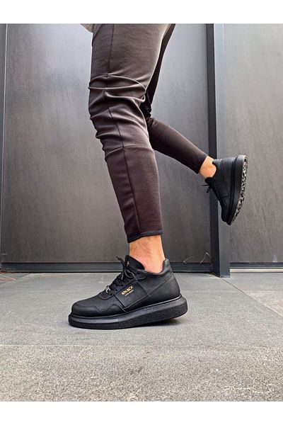 Wovna High Sole Casual Shoes Black (Black Sole)