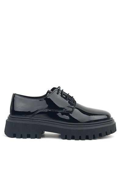 Rakerplus Pantofi casual Oxford cu șireturi din piele neagră