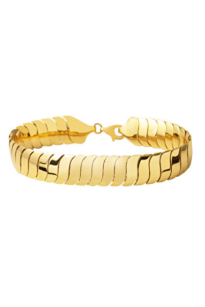 Bilezikci 14 Ayar Kalın Balıksırtı Altın Bileklik