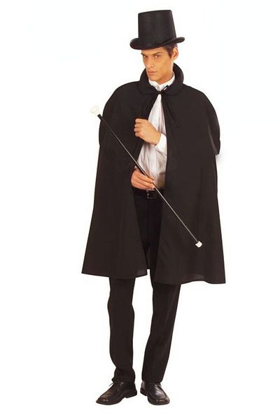 nuit dose Black Wizard Cape 120 cm and Wizard Hat 12 cm Adult Size