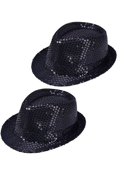 Wovna Children's Boy Black Sequined Hat Performance Cap Michael Jackson Cap No 54