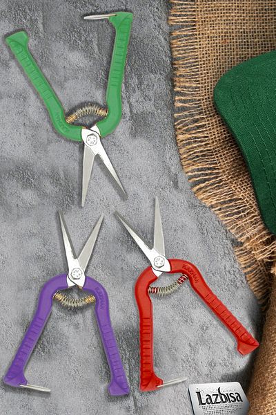LAZBİSA Lz-K35 - 3 Pieces Vineyard Garden Plant Flower and Grape Citrus Pruning Shears Set
