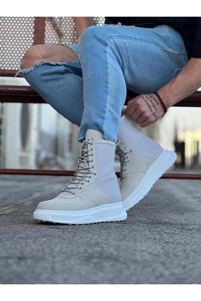 kapsulavm Gray Suede Long Lace up Boots