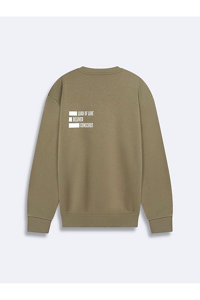 Ltb O-Neck Long Sleeve Green Sweatshirt