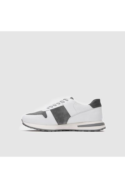 TOGO Men's Sports Shoes [ 052119 ], White - Gray Suede, 40