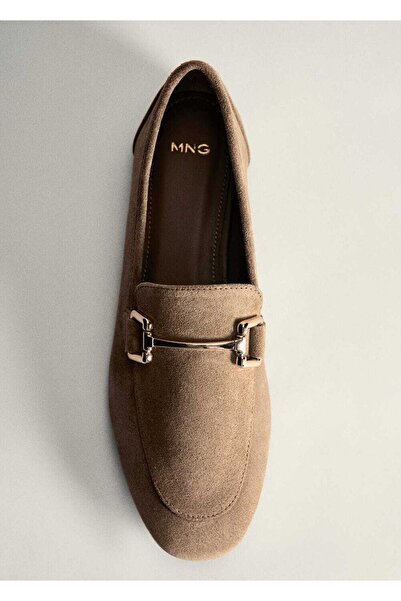 MANGO Woman Velúr bőr naplopó