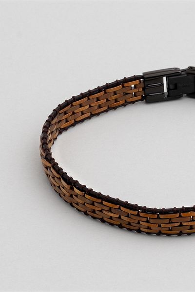 So CHIC... 21 Cm Steel Men's Bracelet - Brown Hematite Stone