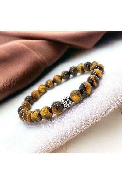 eHediyecim Libra Self-Confidence Stone - Tiger Eye Natural Stone Bracelets