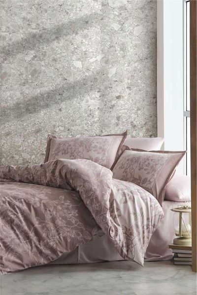 nuit dose Satin Double Duvet Cover Set Harrisa V1 Beige