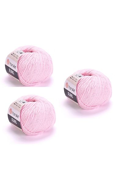 Yarnart Yarn Art Jeans Amigurumi Σχοινί Πλεκτομηχανής 74 Πούδρα Ροζ Ζακέτα Σχοινί Πλεκτομηχανής Baby Floss Punch Floss 3 Συσκευασία