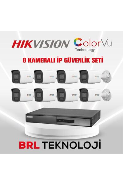 Hikvision 8 Kameralı 4 Mp ColorVu İp Güvenlik Kamera Seti DS-2CD1047G2H-LIUF ...