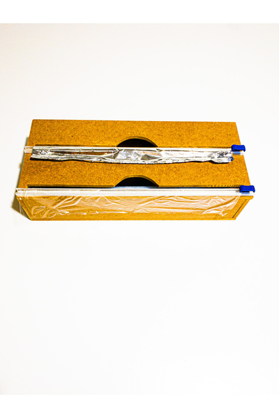 STEELWOODEN 30 cm Wooden Double Raw Stretch Film and Foil Cutter Stretch Box ...