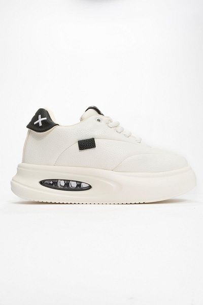 Ccway White Black Women's Sneakers - Lace-up