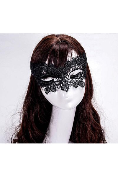 nuit dose Black Color Lace Cut Lace Embroidered B Party Mask No 10