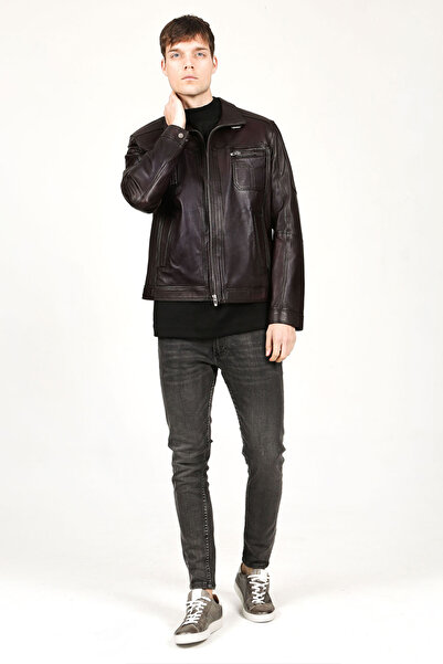 Dericlub E1047 Gerçek Deri Erkek Mont Kestane