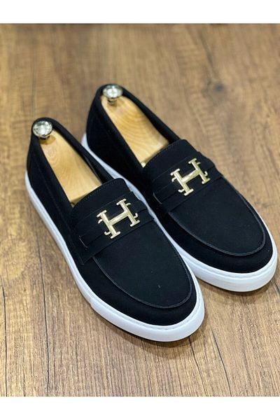 BOA KB 027 Laceless Black Suede H Casual Men's Shoes