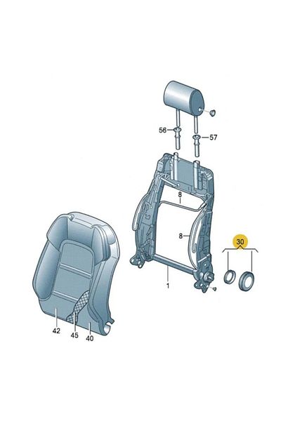 gkl Skoda Octavia 2013-2020 Seat Back Adjustment Handle Roller 8k0881671