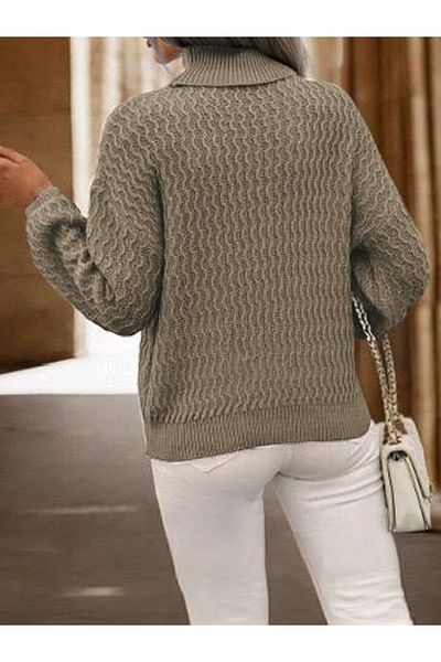 Bracha Pulover de tricotaj cu model jacquard cu gât complet