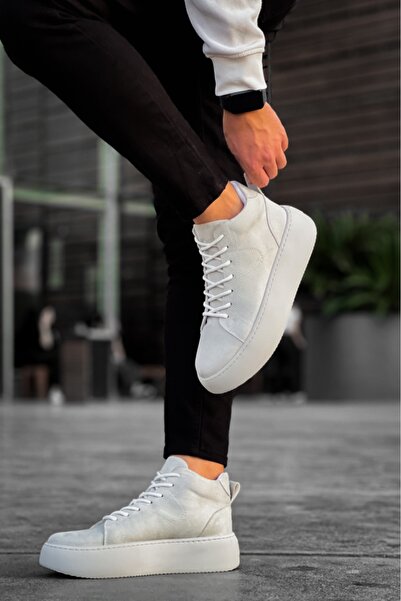 BOA LE10 Bağcıklı Erkek Yüksek Taban İthal Gri Süet Spor Bot