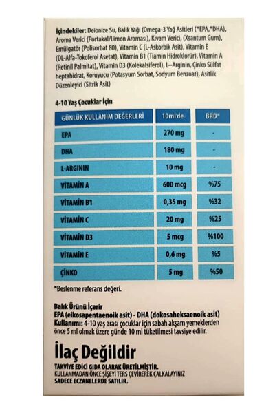 Omega Balık Yağı 150 Ml-naz-portakallı -