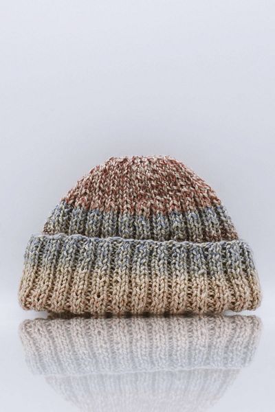 Külah Women's Hand Knitted Docker Winter Wool Beret Pastel Effect