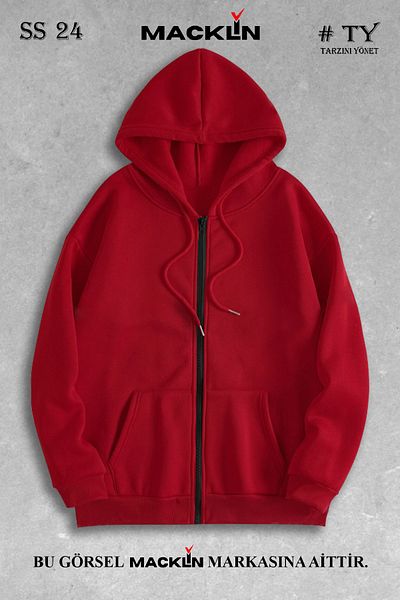 macklin Men's and Women's Unisex Hooded Basic Cardigan Jacket - Zippered