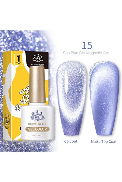 Born Pretty 10 ml Sea Blue Kedi gözü oje SB-15 (56466)