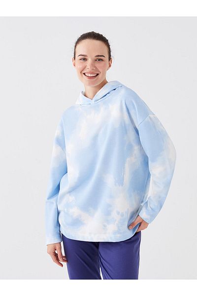 LC Waikiki Top de pijama supradimensionat pentru femei cu mânecă lungă cu glugă Lcw